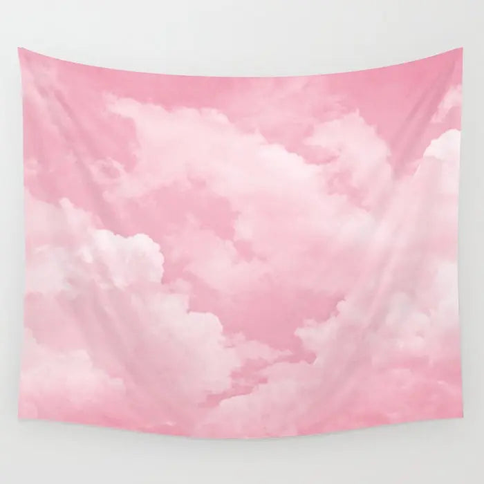 Candy Sky Pink Wall Tapestry Cover Beach Towel Throw Blanket Picnic Yoga Mat Home Decoration